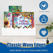Wood Floating Shelves for Wall,Nursery Bookshelf,Kids Book Shelf,Baby Toys Storage Decor Organizer Wall Mounted for Living Room Bedroom,Wavy Edge,Preassembled,2 Pack,Scalloped Pine(White)