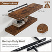 Heimlove 36 Inch Floating Shelves for Wall,10 Deep Brown Wood Shelves with Invisible Brackets,Wall Mounted Storage & Display Shelves for Bedroom,Living Room,Kitchen,Office