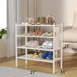 4 Tier Bamboo Shoe Rack for Closet Free Standing Wood Shoe Shelf for Entryway Small Space Stackable 27