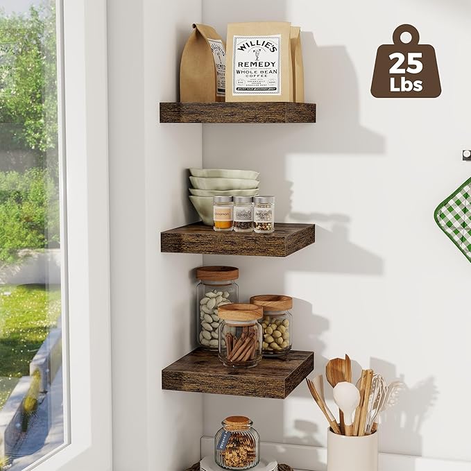 Fun Memories Square Floating Shelves for Wall, 9.3