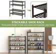 5 Tier Bamboo Shoe Rack for Closet Free Standing Wood Shoe Shelf for Entryway Small Space Stackable 27