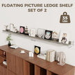 Axeman 72 Inch Floating Shelves | Picture Ledge Shelf Set of 2 | Rustic Grey Wall Shelves with Lip | Grey Picture Shelf for Wall with Ledge | Photo Ledges 72 Inch