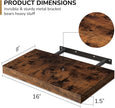 Fun Memories 16 Inch Floating Shelves - Deep Rustic Wooden Wall Shelves - Extra Deeper & Thicker Wall Mounted Storage Shelf for Bedroom, Kitchen, Farmhouse - 2 Pack, Rustic Brown