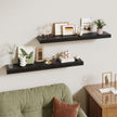 36 Inch Floating Shelves | 6.5 Inch Deep Black Floating Shelves Set of 2 | 36