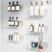 6 Pack Acrylic Bathroom Shelves, Clear Adhesive Stick on Shelf with 12 Pack Adhesive