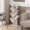 Furinno Tree Book Shelf, 7-Tier Bookshelf, Tree Bookcase for Room Decor, 8.4 x 15.7 x 39.4, for Living Room, Bedroom, Home Office, White