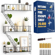 Fire Escape Wall Shelf - New York Decorative Floating Shelf - Wall Art Ladder Shelf - Black Metal Trinket Shelves for Bedroom, Home, Office, Storage and Display (3-Tier)