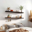 PHPH 48 Inch Wood Floating Shelves for Wall, Wooden Wall Shelves for Bedroom, Set of 4 Brown