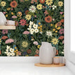 Peel and Stick Wallpaper Boho Wall Paper Removable Green Floral Contact Paper for Bedroom, Bathroom, Kitchen 17.3“ x 236.3”