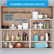 Expandable,Adjustable & Stackable Spice Rack, Cabinet Kitchen Countertop Shelf Organizer,Metal Pantry Storage Shelves - Space-Saving Storage Solution(2Packs/White/Large)