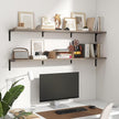Fun Memories Deep Floating Shelves, 55W x 8D Floating Shelves Set of 2, Wall Mounted Shelf with Metal Brackets, Rustic Wood Wall Shelf for Bathroom, Kitchen and Living Room, Grey