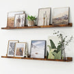 Picture Ledge Shelf, Floating Shelves Set of 2, 48 Inches Long Large Nursery Book Shelves for Toys Storage, Kids Bookshelf Wall Mounted for Living Room Bedroom Decor Books Photo Frames,Brown