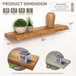 Marsmiles 30 inch Floating Shelves for Wall Elm Wood Live Edge Shelves|Rustic Wall Shelves with Invisible Heavy-Duty Bracket for Bathroom Living Room Kitchen|Natural, 2 Pack