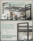 NETEL 2 Pcs Expandable Microwave Stand,3 Tier Metal Kitchen Countertop Organizer Shelves with 8 Hooks,Bakers Rack,Microwave Shelf,Microwave Oven Rack,110lbs Weight Capacity,Black