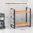 Coffee Station Organizer for Counter,Condiment Storage Caddy for Kitchen,2 Tier Wooden Shelf for Coffee Bar Accessories,Coffee Bar Organizer for Kitchen, Home, Office-Brown