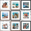 Vittanly 12x12 Picture Frames Set of 9, Display 8x8 Pictures with Mat or 12x12 without Mat, Photo Frames for Wall Mount, Engineered Wood, Black&Brown&Distressed White