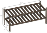 Bamboo 2-Tier Shoe Rack Stackable Shelf Storage Organizer for Entryway, Hallway and Closet, 27.2