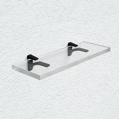 Clear Acrylic Shelves for Wall Storage, 6" W X 30" L, 3/4" Thick Floating Shelves for Wall for Bedroom, Living Room, Bathroom, Kitchen -‎Easy Installation with Screws and Black Finish Brackets