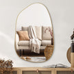 PERFNIQUE Irregular Wall Mirror Asymmetrical Mirror, 40''x26'' Gold Mirror for Bathroom Bedroom Living Room Entryway, Decorative Modern Wall Decor, Wall Mounted (Gold, 40