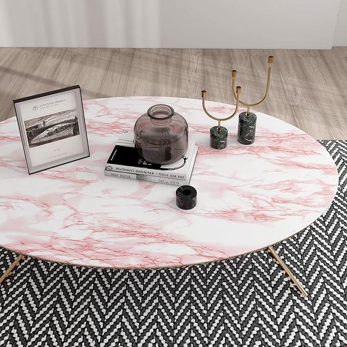 practicalWs 23.6in ×118in White Pink Marble Wallpaper Peel and Stick Countertops Self-Adhesive Vinyl Waterproof Wallpaper Great As Cabinets Drawer Shelf Wall Crafts Wall Paper Decorations
