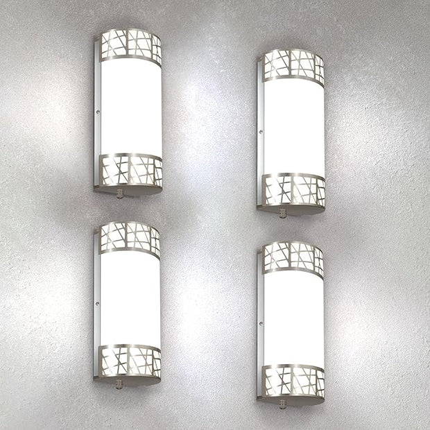 ASD 12 Inch LED Indoor Wall Sconce - Brushed Nickel Modern Dimmable 15W 2700K-5000K Adjustable Wall Mounted Light Fixtures, Wall Lights for Bedroom, Bathroom, Living Room, Hallway Decor - ETL 4 Pack