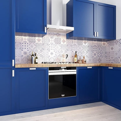 VEELIKE Thick Royal Blue Wallpaper Peel and Stick Matte Blue Contact Paper for Cabinets Countertops Desk 24''x118'' Removable Self Adhesive Vinyl Wrap Blue Wall Paper for Bedroom Boys Room Bathroom