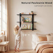 PHOENANCEE 3 Tier Floating Shelves,Long Wall Shelf,Over The Toilet Shelves Bathroom Hanging Display Storage Rustic for Living Room Bedroom Kitchen Office Coffee Bar Decor Decorative,24 Inch