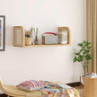 24 Inch Rattan Wall Shelf, Wooden Hanging Bookshelf Storage, Natural Cute Nursery Shelves Wall Mounted, Boho Decorative Floating Shelves for Kids Room, Living Room, Play Room, Bedroom