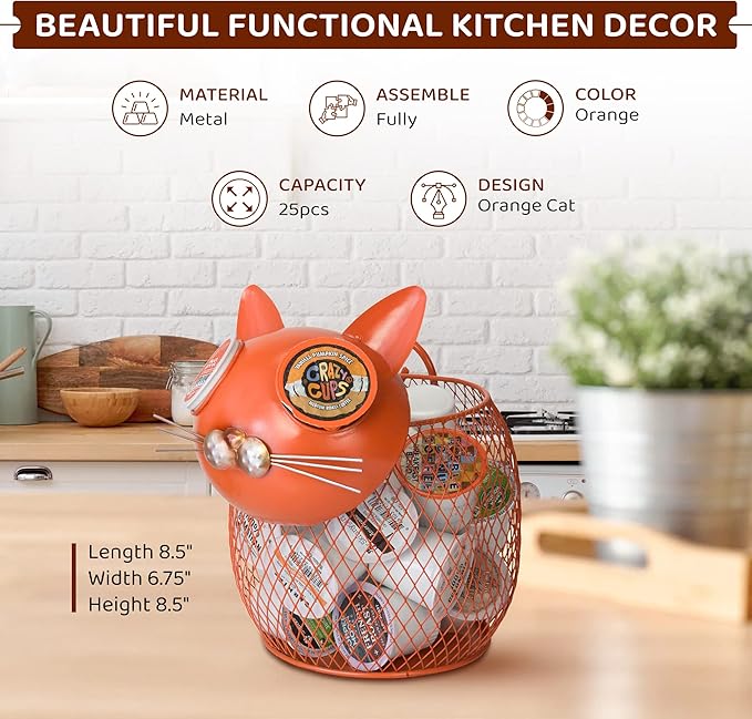 Made Easy Kit Coffee Pod Organizer - Home Coffee Bar Functional Décor - Café Station Countertop Storage Accessories (Pink Pig)
