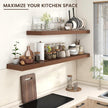 Floating Shelves for Wall, 55 Inch Wide x 12 Inch Deep Floating Shelves, Long Wood Floating Wall Shelf Shelves for Living Room Bathroom Bedroom Kitchen Home - (Walnut, 55