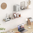 36 Inch Long Floating Shelves for Wall, 9.3 Inch Deep Floating Shelf with Heavy-Duty Bracket, 2 Pack Long Shelves for Bathroom, Living Room, Bedroom, Wall Mounted Storage Shelf for Books Decor, Brich