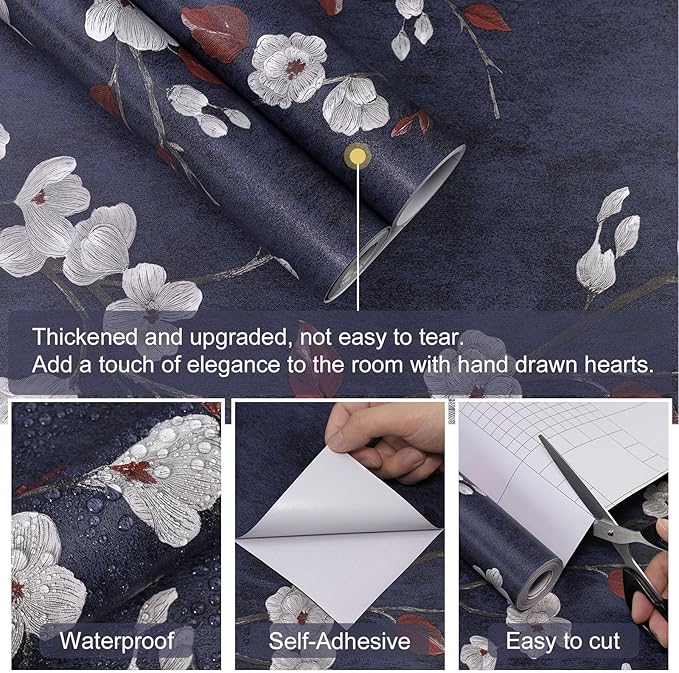 Floral Peel and Stick Wallpaper Flower Tree Contact Paper A Set of 17.5