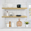 Sorbus Floating Shelves for Wall - 35 Inch Long Bathroom Shelves, Wall Decor for Bedroom, Kitchen, Living Room & Book Storage - Mounted Floating Shelf with Invisible Brackets (Maple Wood, 2 Pack)