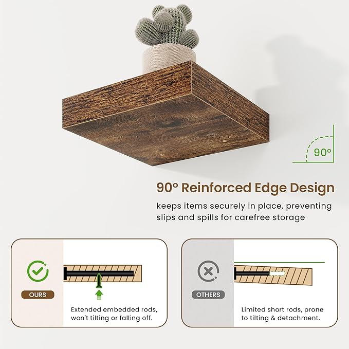 Square Floating Shelves for Wall, 8