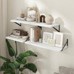 Axeman Deep Floating Shelves - 20 Inch White Floating Shelves Set of 2-12 Inch Deep Wood Wall Shelves for Living Room Bathroom Kitchen