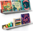 NiHome Clear Magnetic Acrylic Book Shelves 2-Pack, 24'' for Whiteboard, Classroom and Fridge Storage, Sleek Design for Large Picture Books and File Holders, Holds up to 8.5 lbs