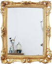 Funerom Vintage 11 x 9.5 inch Decorative Mirror, Wall Mounted & Tabletop Makeup Mirror ，Square Antique Gold