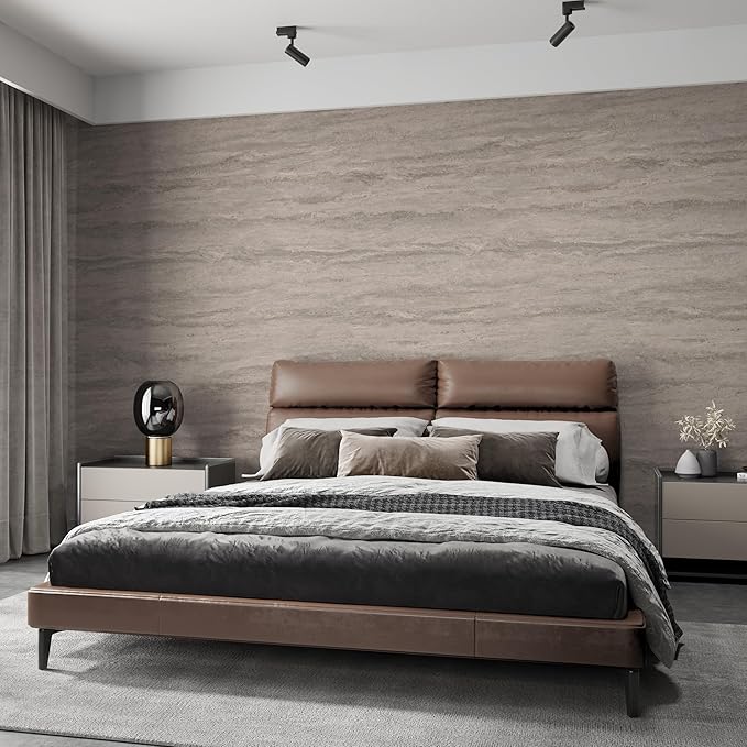 48x354inch Extra Wide Concrete Wallpaper Peel and Stick Light Gray Marble Granite Contact Paper Modern Industrial Style Wall Paper Greyish White Matte Thick Waterproof Self-Adhesive Vinyl Wall Sticker