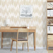 WENMER Beige Striped Wallpaper, Geometric Peel and Stick Wallpaper, 17.7''×590' Gold Contact Paper, Beige Self Adhesive Removable Wall Paper for Bathroom Cabinets Kitchen