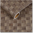 CRE8TIVE Tan Brown Rattan Peel and Stick Wallpaper Non-Textured Weaving Cane Wallpaper for Bedroom Bathroom Faux Woven Rattan Look Contact Paper Waterproof Vinyl for Cabinets Table Nightstand 12