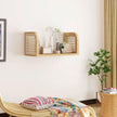 Rattan Wall Shelf, 8 Inch Deep Wooden Hanging Bookshelf, Natural Cute Nursery Shelves Wall Mounted, Boho Decorative Floating Shelves for Kids Room, Living Room, Play Room, Bedroom