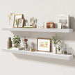 48 Inch Floating Shelves | 6.5 Inch Deep White Floating Shelves Set of 2 | 48