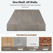 Vivelove Elm Wood Floating Shelves, Wooden Shelves for Wall with Invisible Bracket for Living Room Bedroom Bathroom Office Book, Rustic Farmhouse Display Shelf, 48 Inch Set of 1- Grey