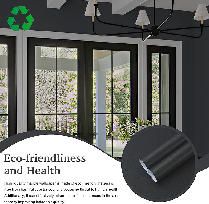 Dimoon 17.7''x177'' Peel and Stick Wallpaper Dark Grey Contact Paper for New Environmentally Friendly Materials Thickening Upgrade Embossed Renter Friendly Gray Wall Modern Vinyl Countertop Bedroom