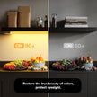 BAMEOS Floating Shelves with LED Light, Wall Mounted Wooden Shelves with Invisible Brackets, Set of 2, Hanging Wall Shelves for Bedroom, Bathroom, Living Room and Kitchen(31