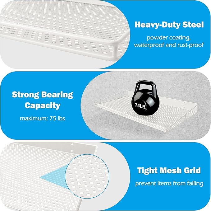 RedCall Heavy-Duty Wall Shelf, 2 Pack Garage Shelf, 23.5