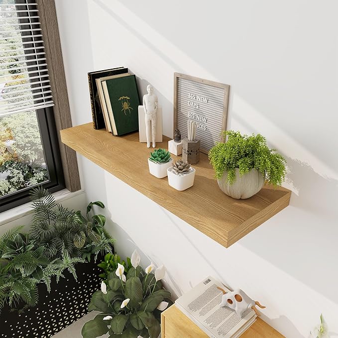 Floating Shelves 36 Inch Long, 12 Inch Deep Floating Shelves for Wall, 36 x 12 Shelves for Wall Storage & Display, 2