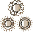 Retro Gold Mirrors for Wall Pack of 3. Round Mirrors. Decorative Mirrors.Wall Mirrors for Decor Home Decor.Plastic Frames.Glass Mirrors.Make Old Gold Color.