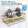EUDELE 5-Pack Rustproof Stainless Steel Shower Caddy – No Drill Adhesive Bathroom Organizer with Large Capacity, Spacious Shower Shelves for Inside Shower, Kitchen & Home Decor Storage-XL Size