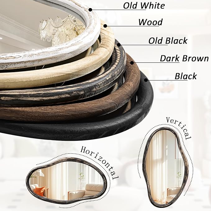 JJUUYOU Irregular Mirror Asymmetrical Wall Mirror 34